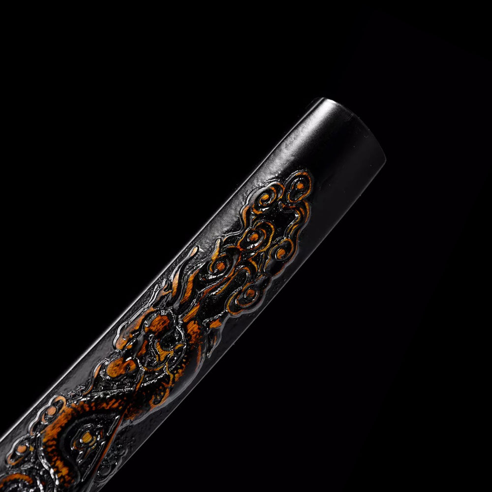 Engraving Dragon Sword-Handmade T10 Steel Wakizashi