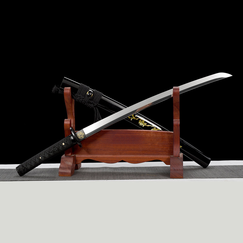 High Manganese Steel Wakizashi-Japanese Short Sword with Full Tang Blade