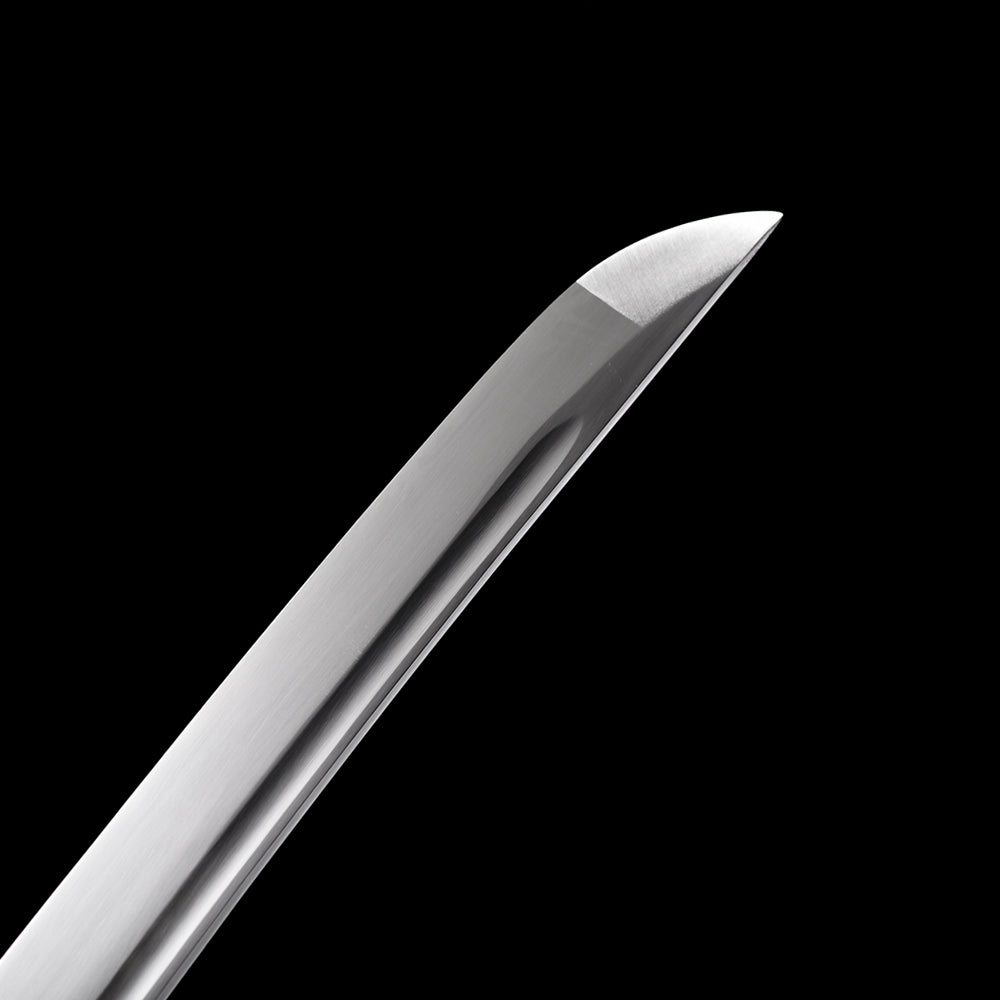 Japanese Wakizashi Sword with Full Tang Spring Steel Blade and Iron Tsuba