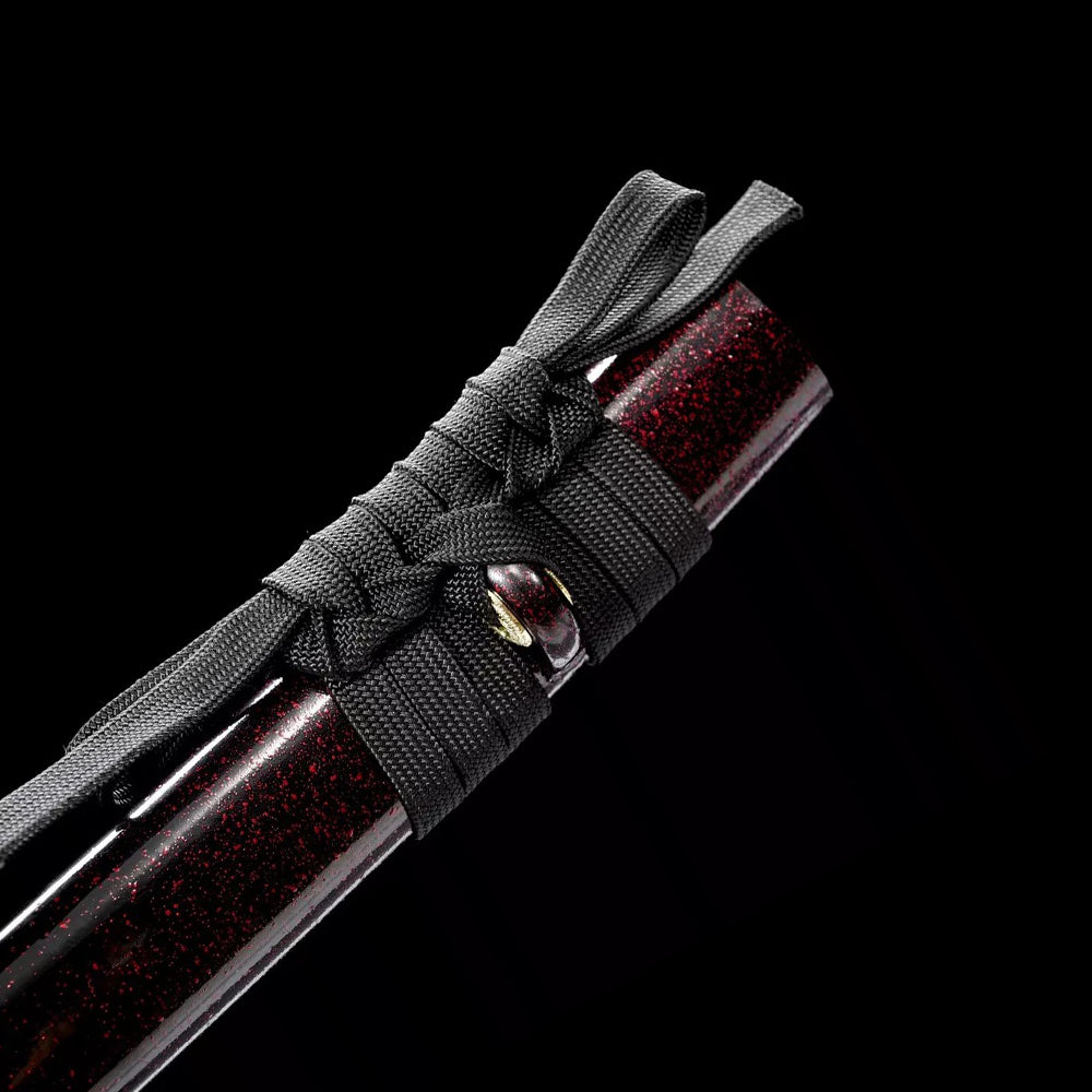 Handmade Damascus Steel Sword-Japanese Wakizashi with Brass Tsuba