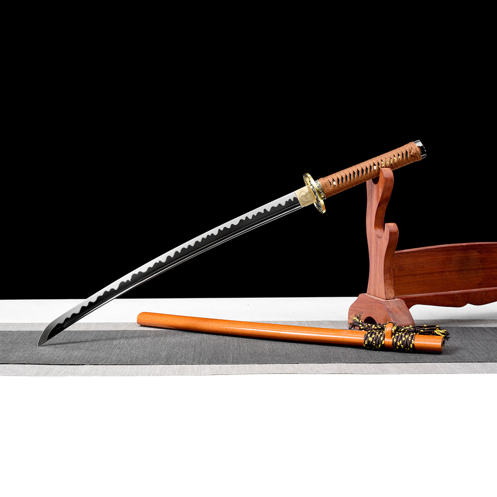 Martial Arts Japanese Wakizashi Sword with Black Blade