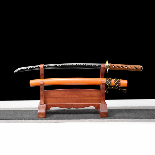 Martial Arts Japanese Wakizashi Sword with Black Blade