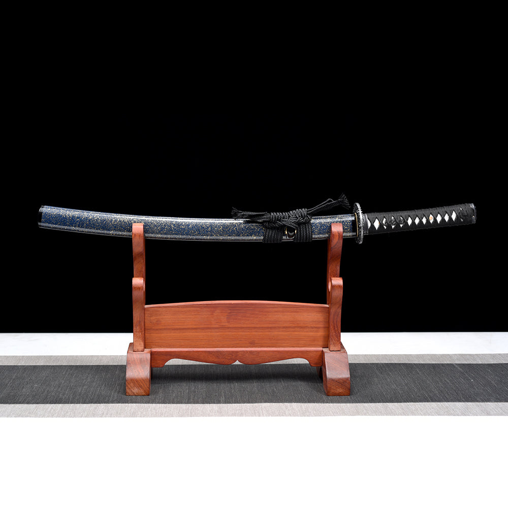 Hand Forged Damascus Steel Wakizashi-Full Tang Blade with Hamon