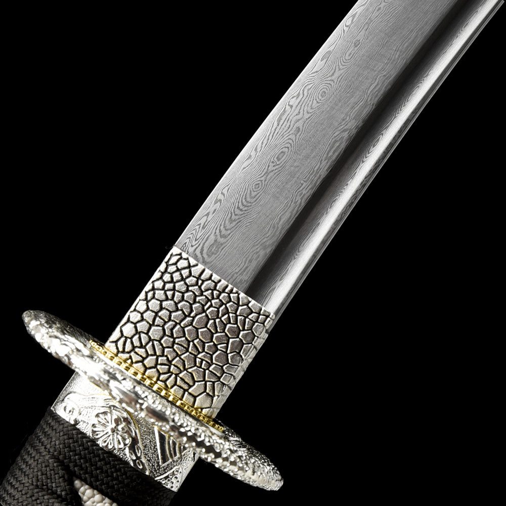 Hand Forged Damascus Steel Tanto-Japanese Short Sword Battle Ready