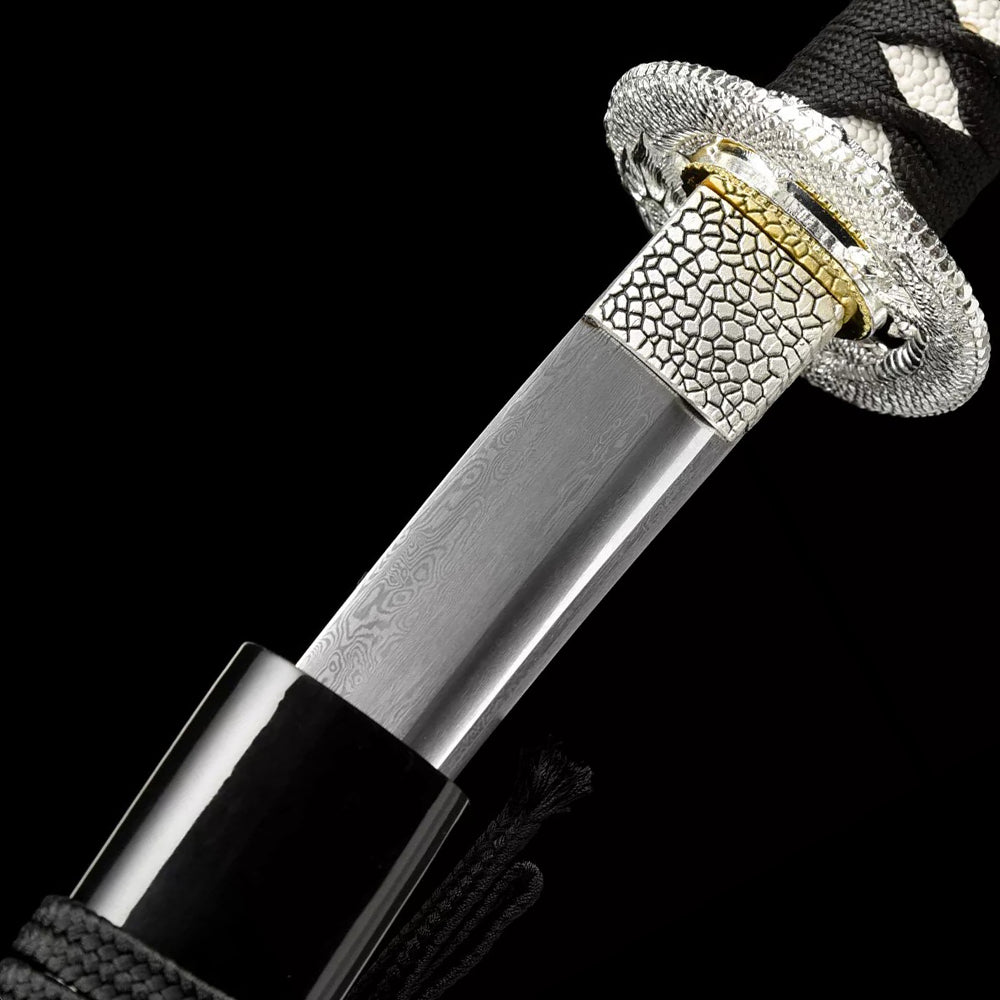 Hand Forged Damascus Steel Tanto-Japanese Short Sword Battle Ready