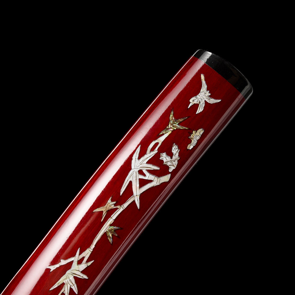 Traditional Damascus Steel Tanto-Japanese Short Sword with Brass Tsuba