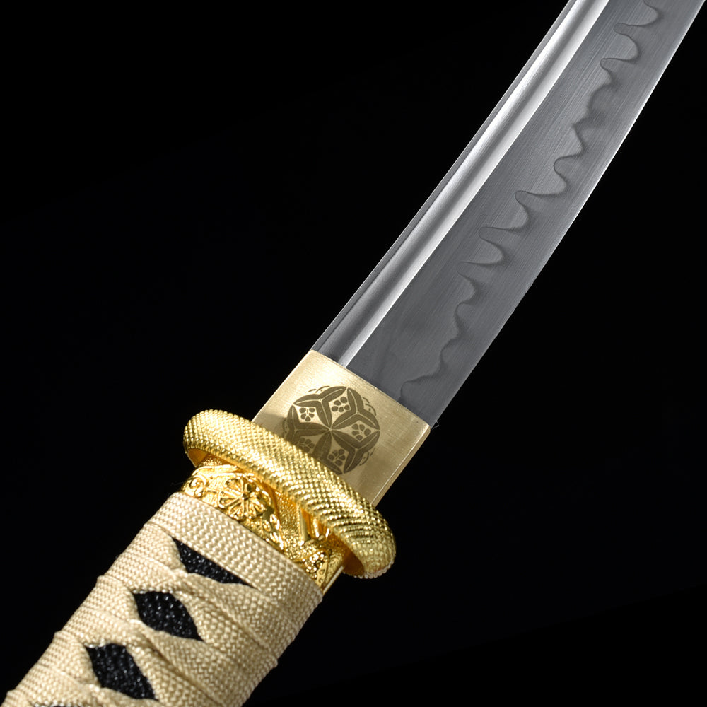 Battle Ready Japanese Short Sword-Tanto with Polished Natural Saya