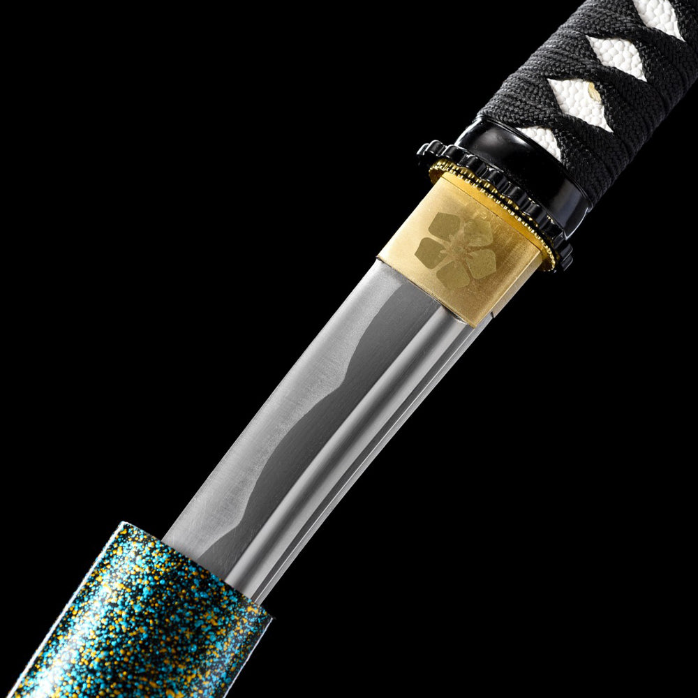 Ninja Weapons Japanese Short Sword-Carbon Steel Tanto with Green Saya