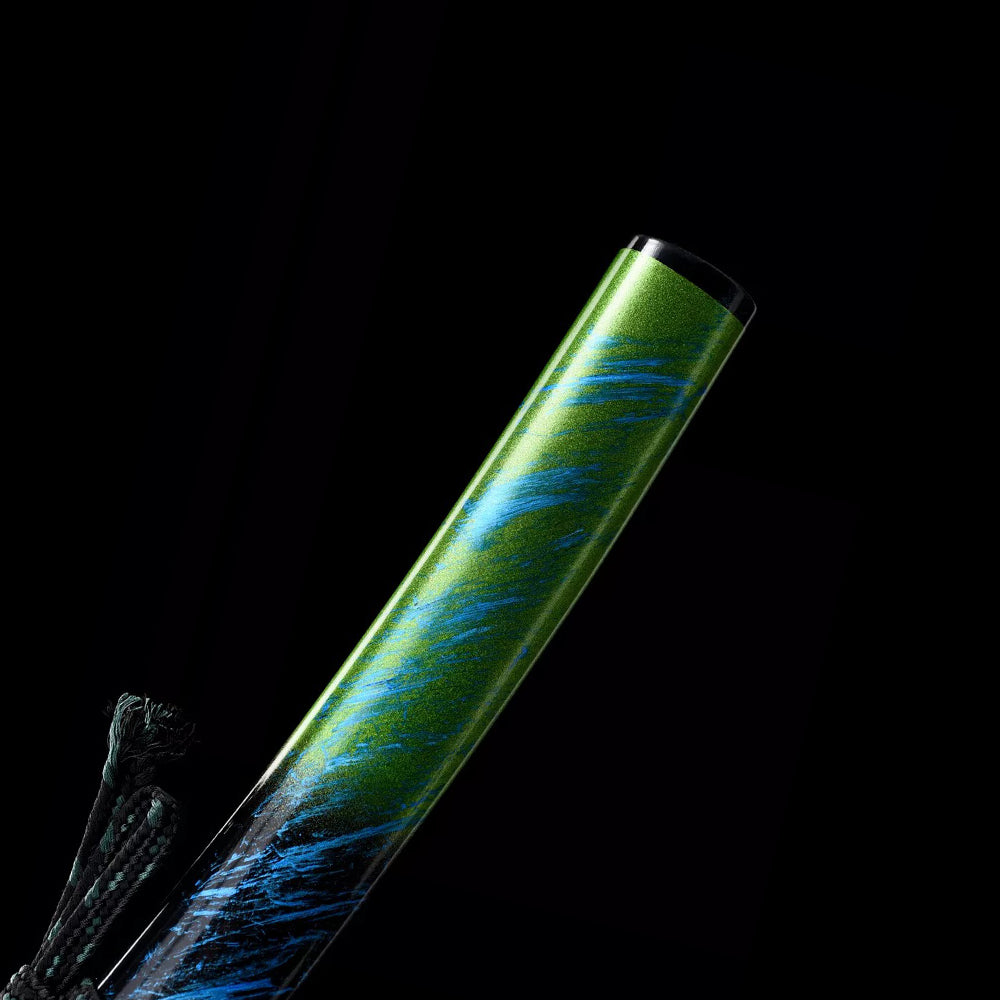 Authentic Damascus Steel Short Sword-Handmade Tanto with Brass Tsuba