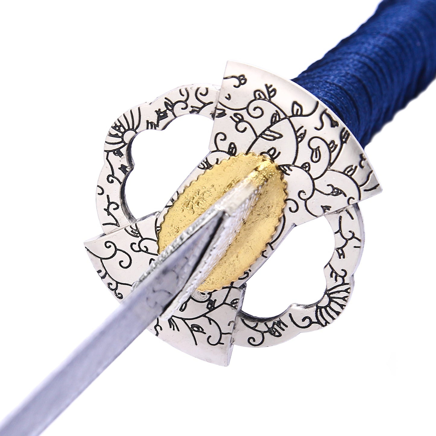 Blue Katana- Silver Tsuba High Quality Japanese Samurai Sword