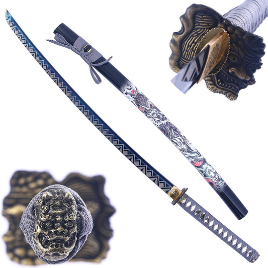 Dragon Saya Sword-Handmade Full Tang Blade Japanese Katana
