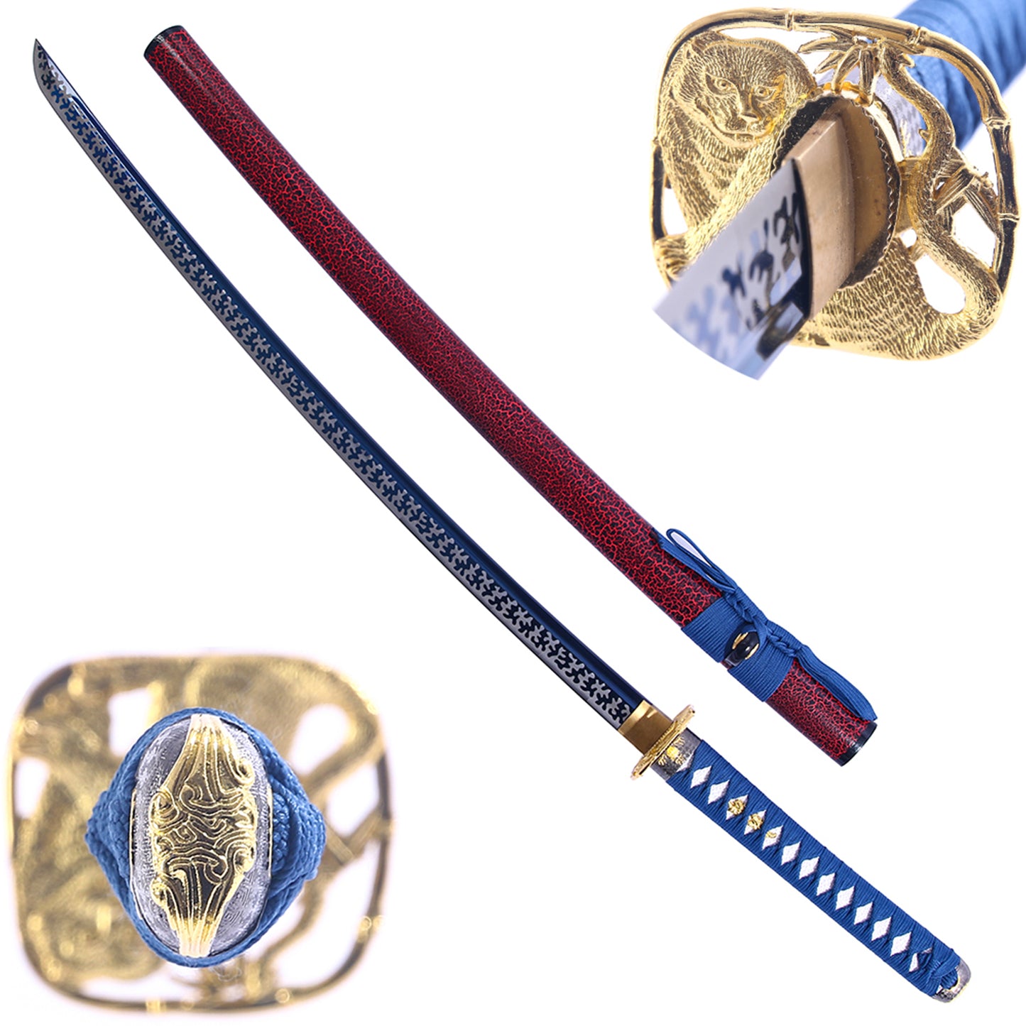 Golden Samurai Sword-Full Tang Blade Real Japanese Katana