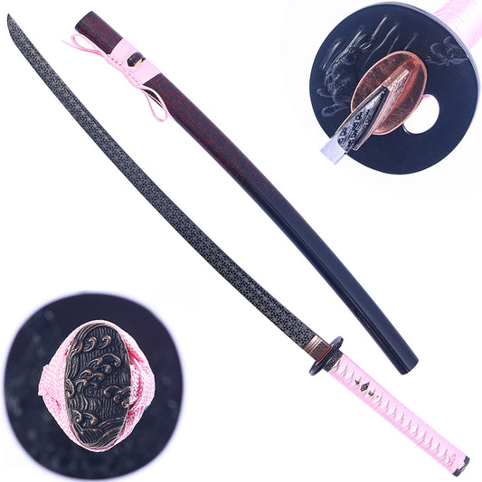 New Pink Sword-Full Sized Katana with Rabbit Tsuba