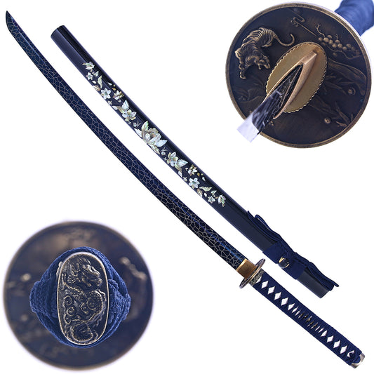 Classic Blue Katana-Martial Arts Sword for Training and Collection