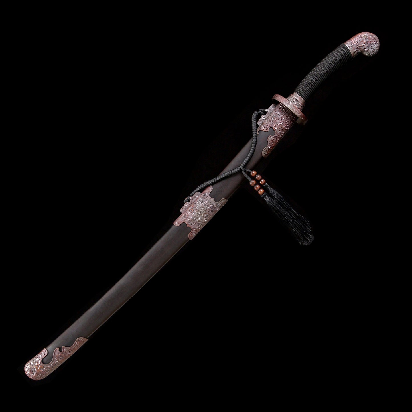 Traditional Qing Dynasty Sword - Chinese Qing Dao Sword with Red Damascus Steel Blade