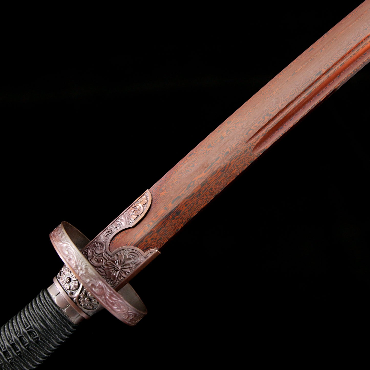 Traditional Qing Dynasty Sword - Chinese Qing Dao Sword with Red Damascus Steel Blade