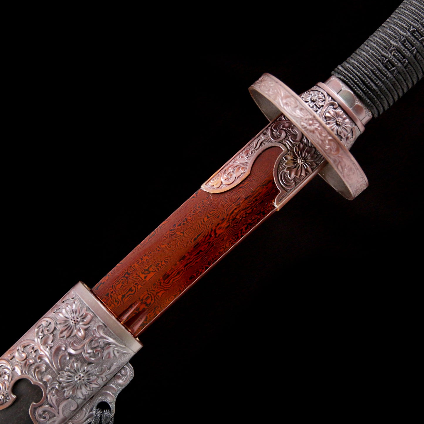 Traditional Qing Dynasty Sword - Chinese Qing Dao Sword with Red Damascus Steel Blade