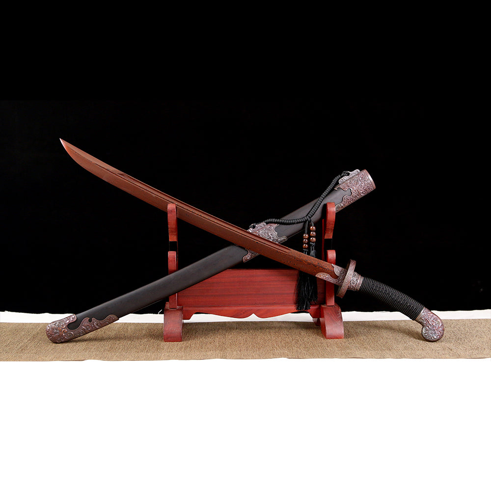 Traditional Qing Dynasty Sword - Chinese Qing Dao Sword with Red Damascus Steel Blade