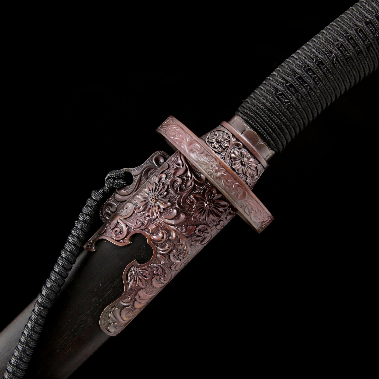 Traditional Qing Dynasty Sword - Chinese Qing Dao Sword with Red Damascus Steel Blade
