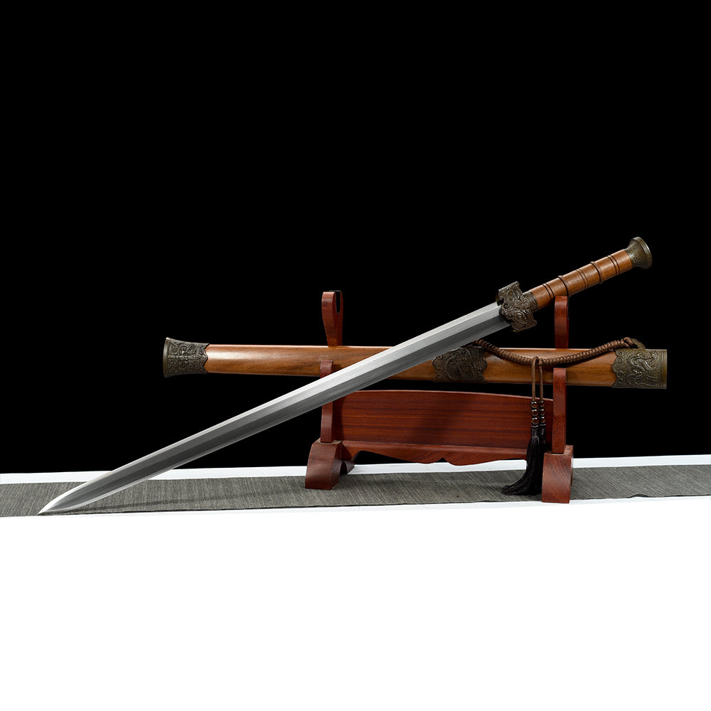 Traditional Chinese Sword - Damascus Steel Blade with Dragon Fittings