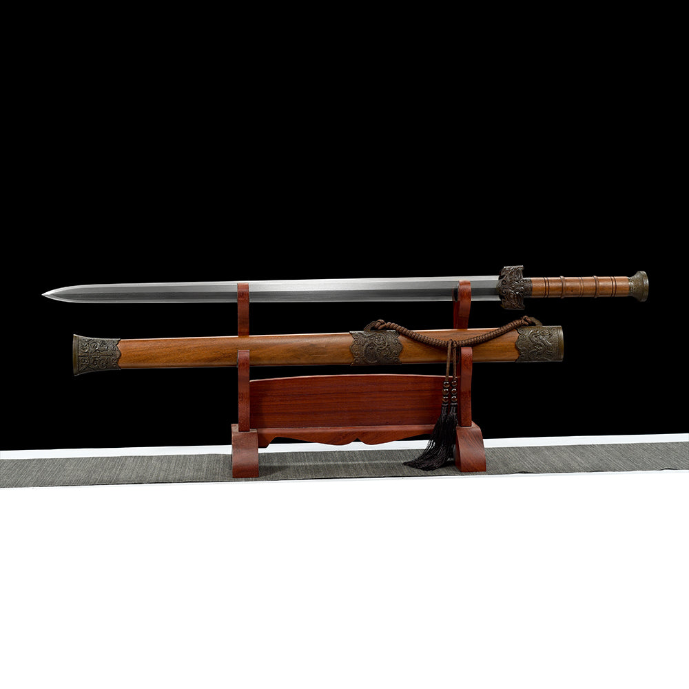 Traditional Chinese Sword - Damascus Steel Blade with Dragon Fittings