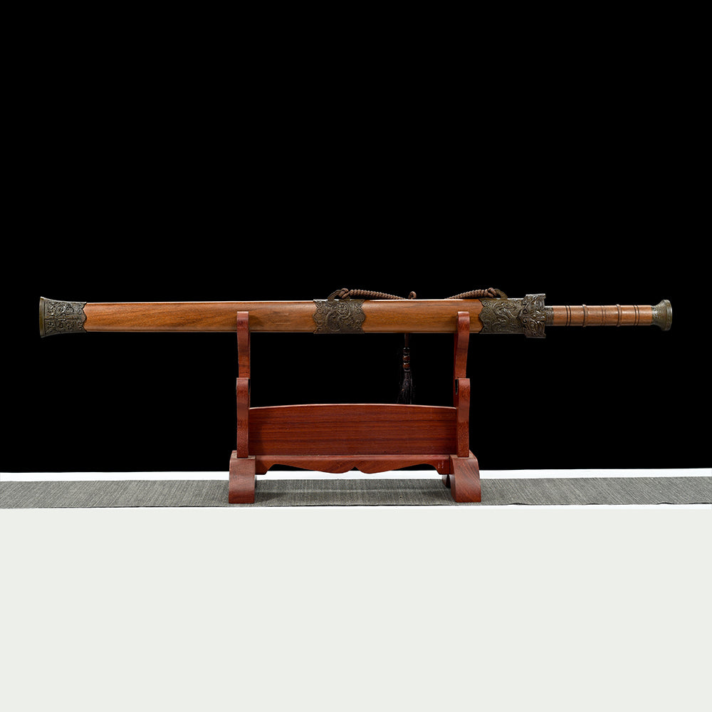 Traditional Chinese Sword - Damascus Steel Blade with Dragon Fittings