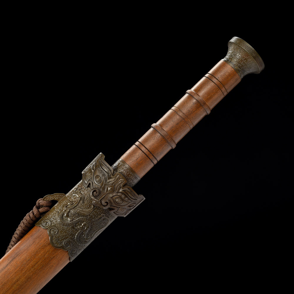 Traditional Chinese Sword - Damascus Steel Blade with Dragon Fittings