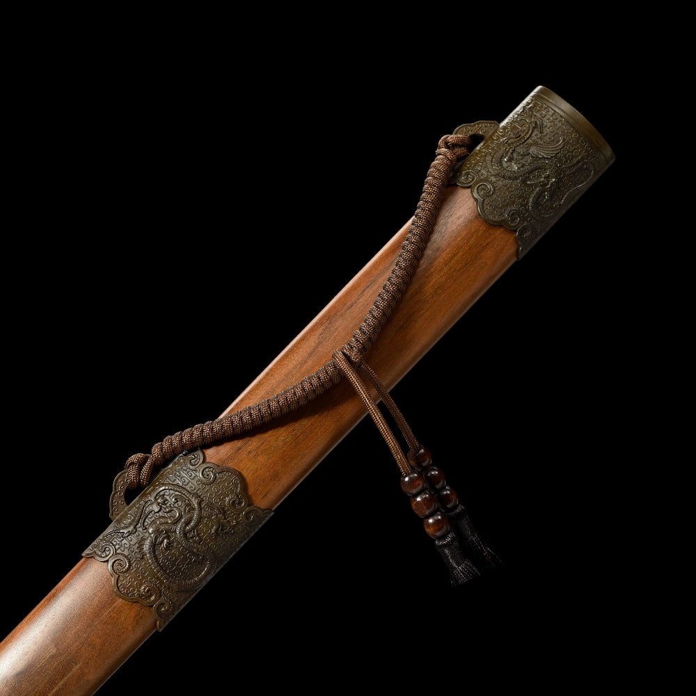 Traditional Chinese Sword - Damascus Steel Blade with Dragon Fittings