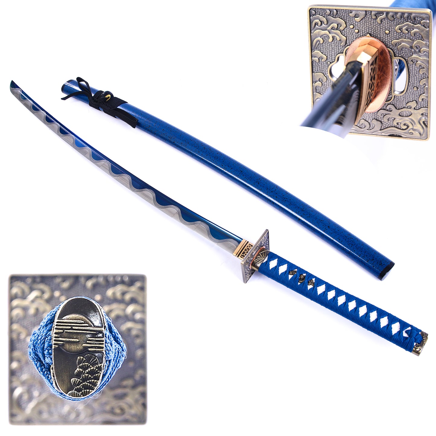 1060 High Carbon Steel Laser Blade Katana Real Japanese Samurai Sword